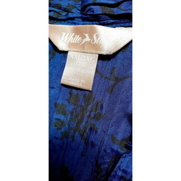 Women’s Blue Button Down Blouse Long Sleeve Lightweight Top Size XXL #179 - Picture 7 of 8